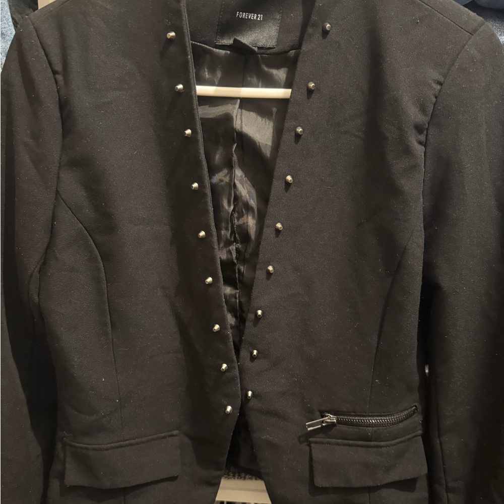 Forever 21 Black Blazer with Stud Accents